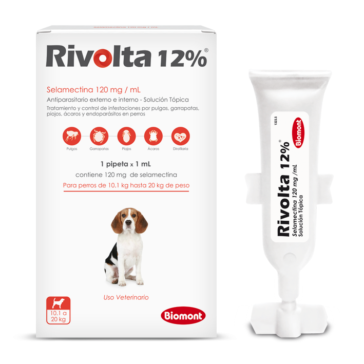 Pipeta Rivolta 12% Caninos de 10.1 a 20kg (Roja)