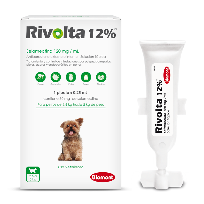 Pipeta Rivolta 12% Caninos de 2.6 a 5kg (verde)