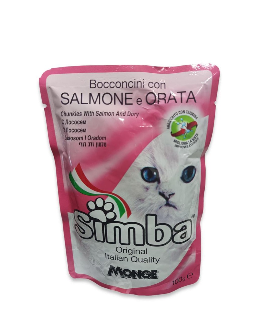 Pouch para gatos Simba  sabor Salmón 100g