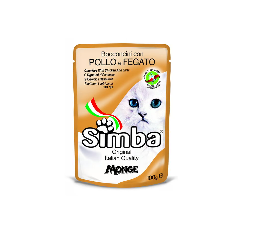 Pouch para gatos Simba sabor a Pollo 100g