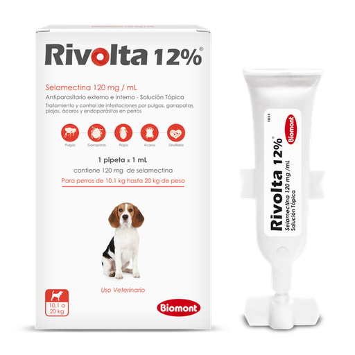 Pipeta Rivolta 12% Caninos de 10.1 a 20kg (Roja)