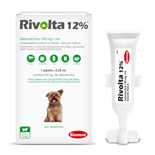 Pipeta Rivolta 12% Caninos de 2.6 a 5kg (verde)