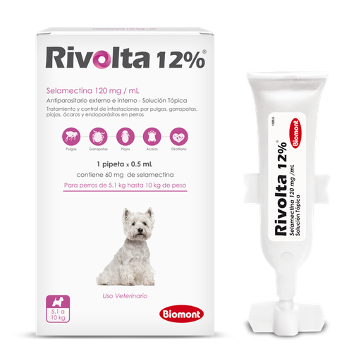 Pipeta Rivolta 12% Caninos de 5.1 a 10kg (morada)