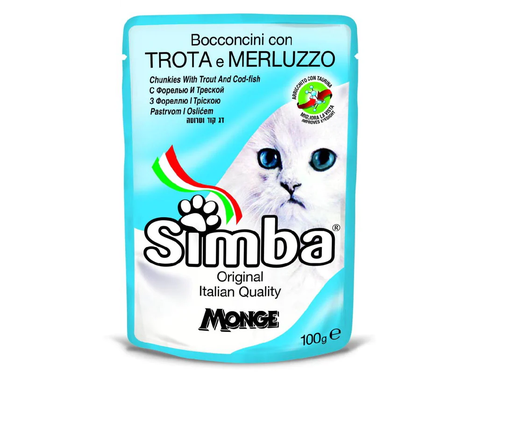 Pouch para gatos Simba Trucha y Bacalao 100g